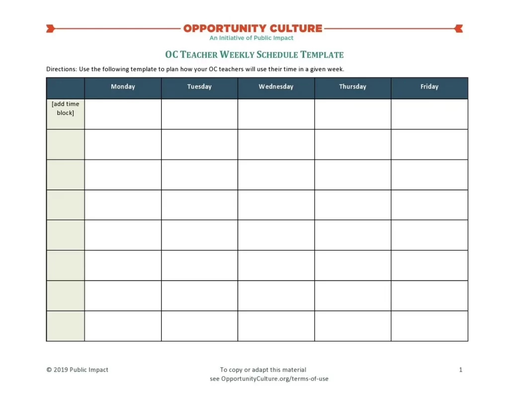 Weekly Schedule Template Word 48