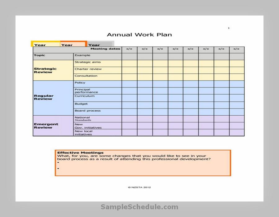 Work Planner Template 24
