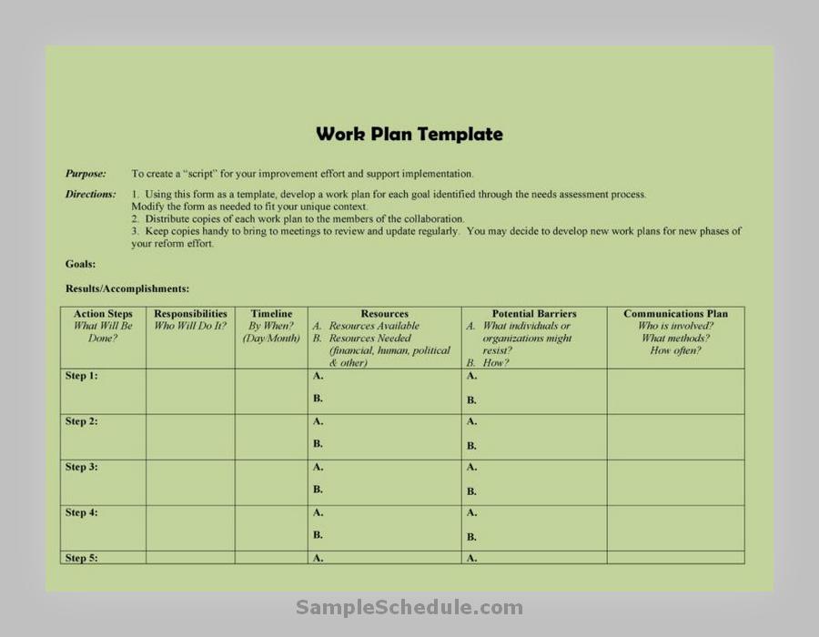 Work Planner Template 32