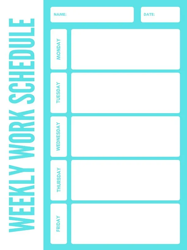 Free Sample Work Schedule Template - Work Schedule Sample 01