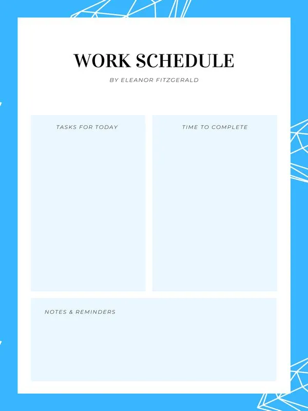 Free Sample Work Schedule Template - Work Schedule Sample 06