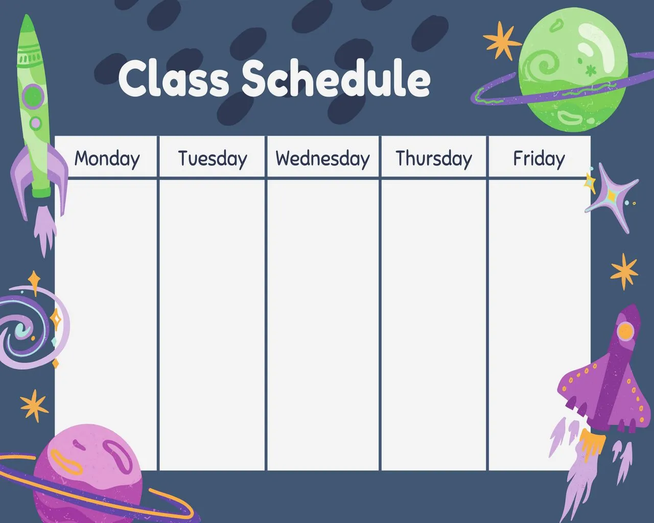 Class Schedule Template Printable 04