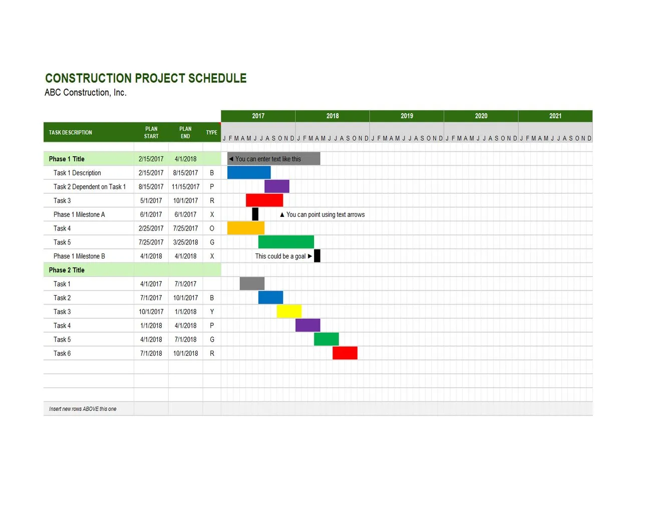 Construction Project Schedule Template Excel 02