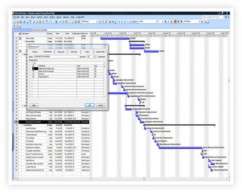 Construction Schedule Sample Ms Project Download