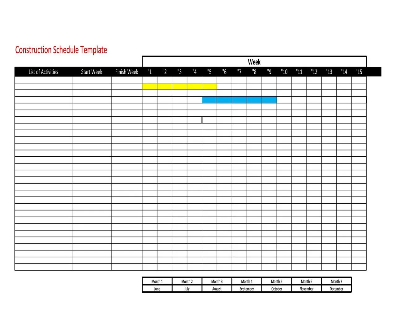 Construction Schedule Template 07