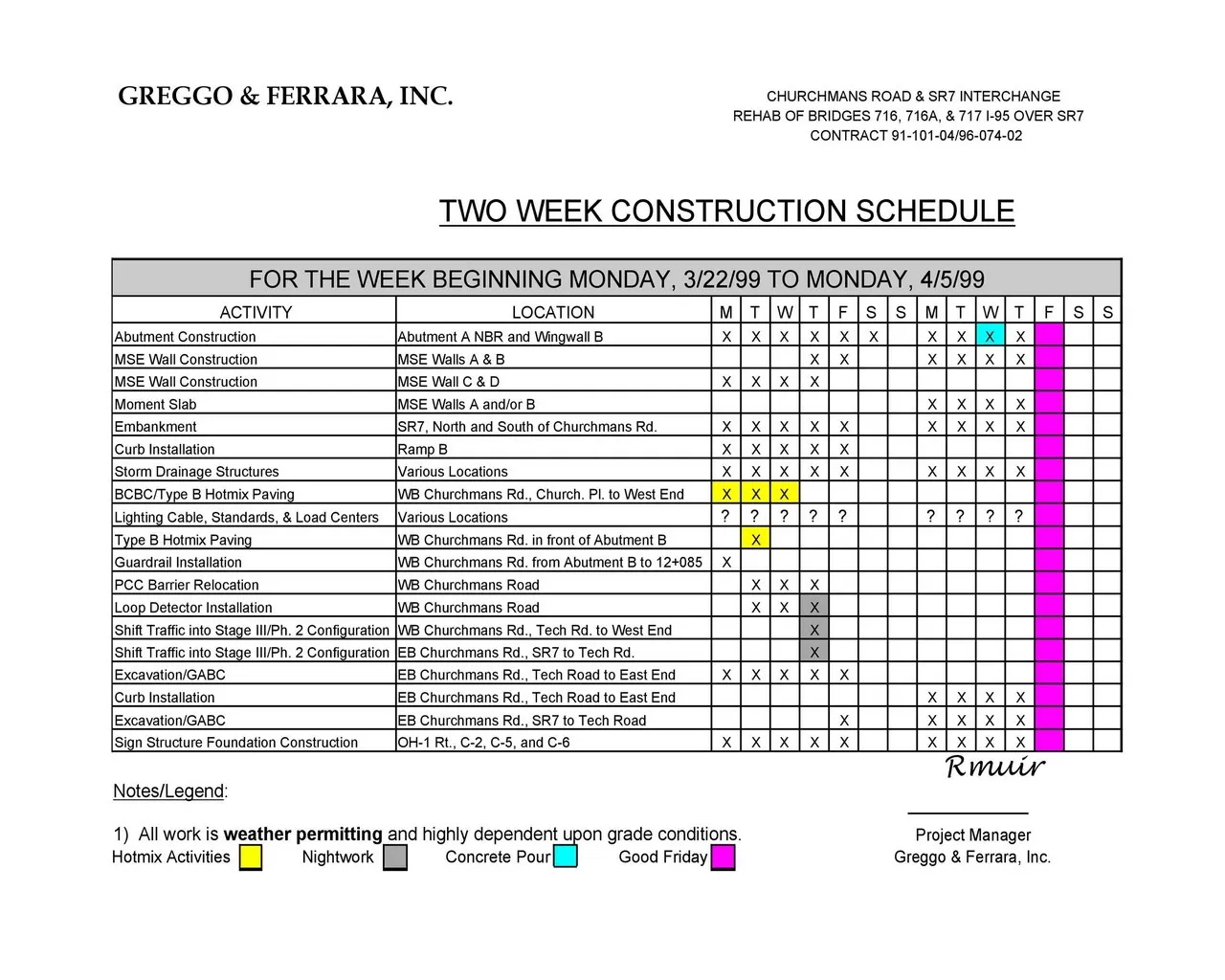 Construction Schedule Template 13