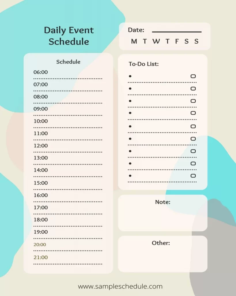 Daily Event Schedule Template 01