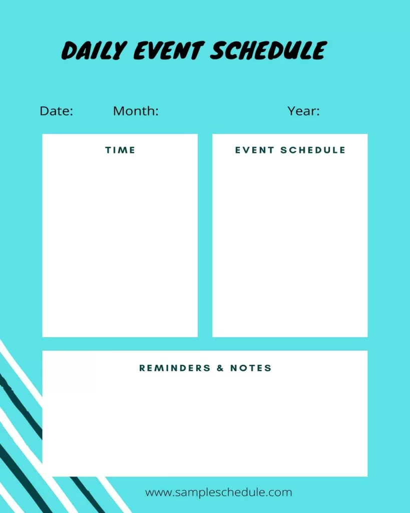 Daily Event Schedule Template 06