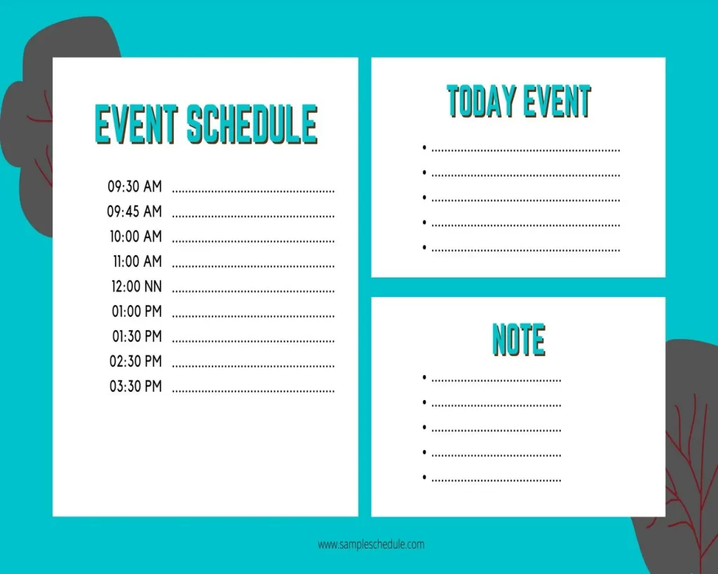 Daily Event Schedule Template 07