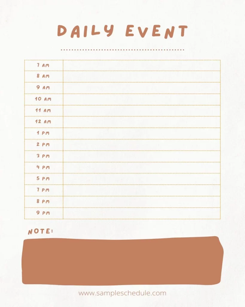 Daily Event Schedule Template 08