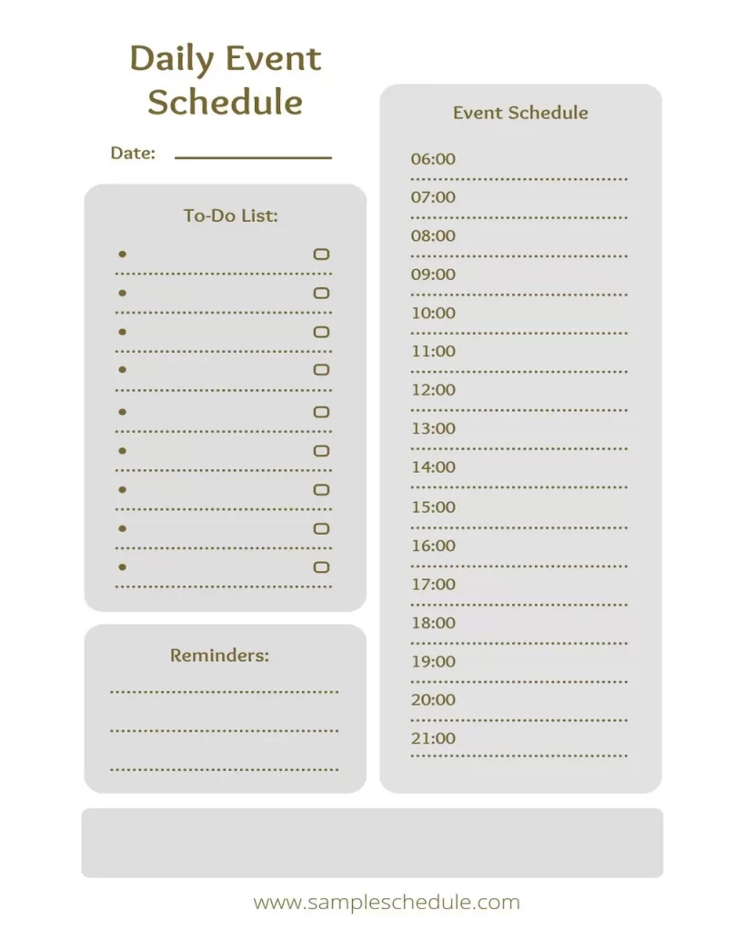 Daily Event Schedule Template 09