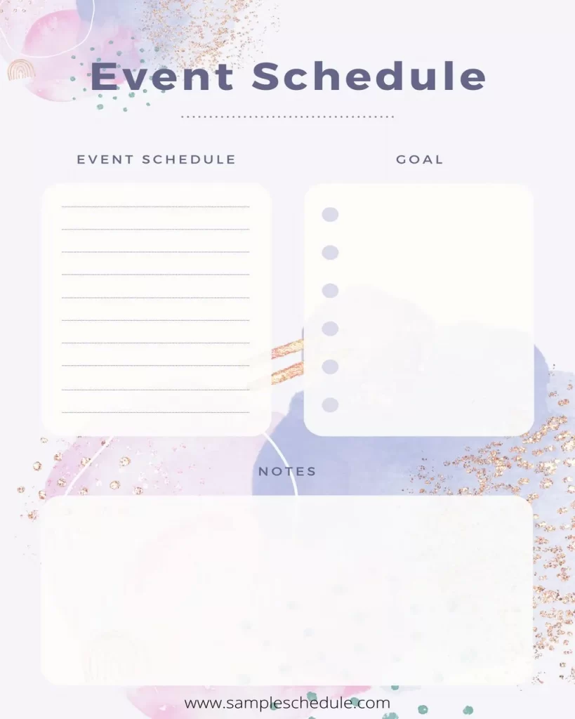 Daily Event Schedule Template 11