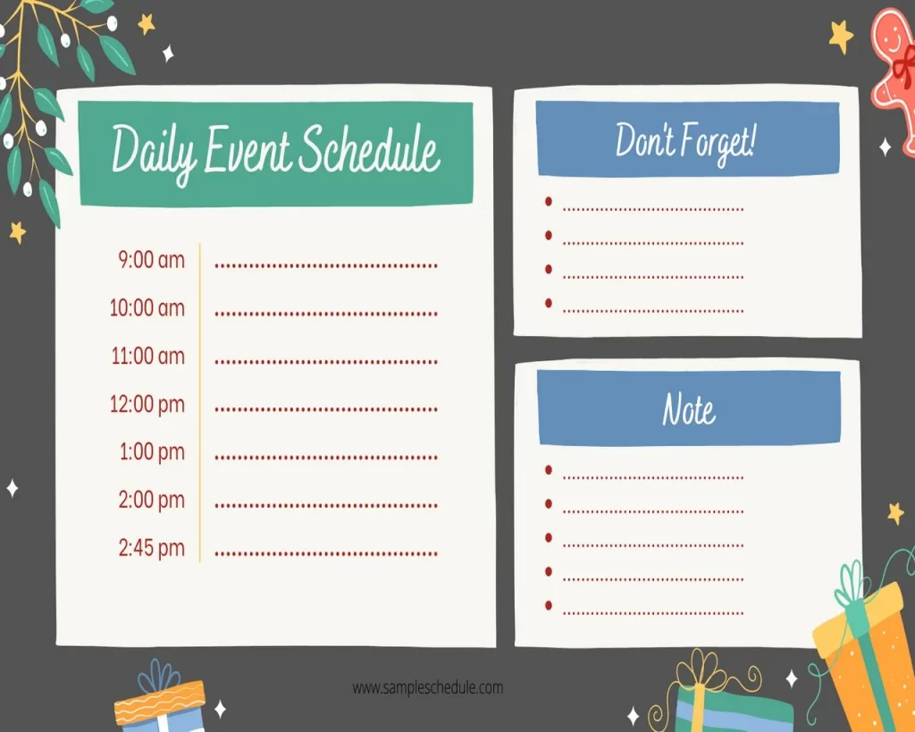 Daily Event Schedule Template 12
