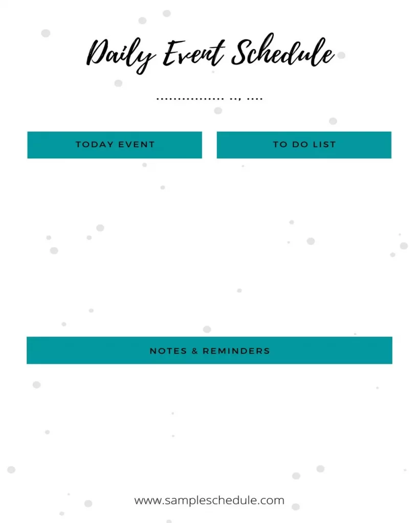 Daily Event Schedule Template 14