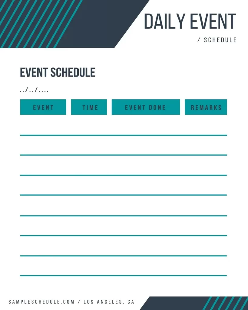 Daily Event Schedule Template 15