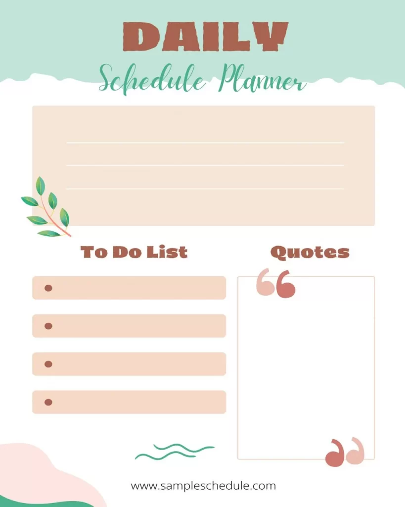 Daily Schedule Planner Template 02