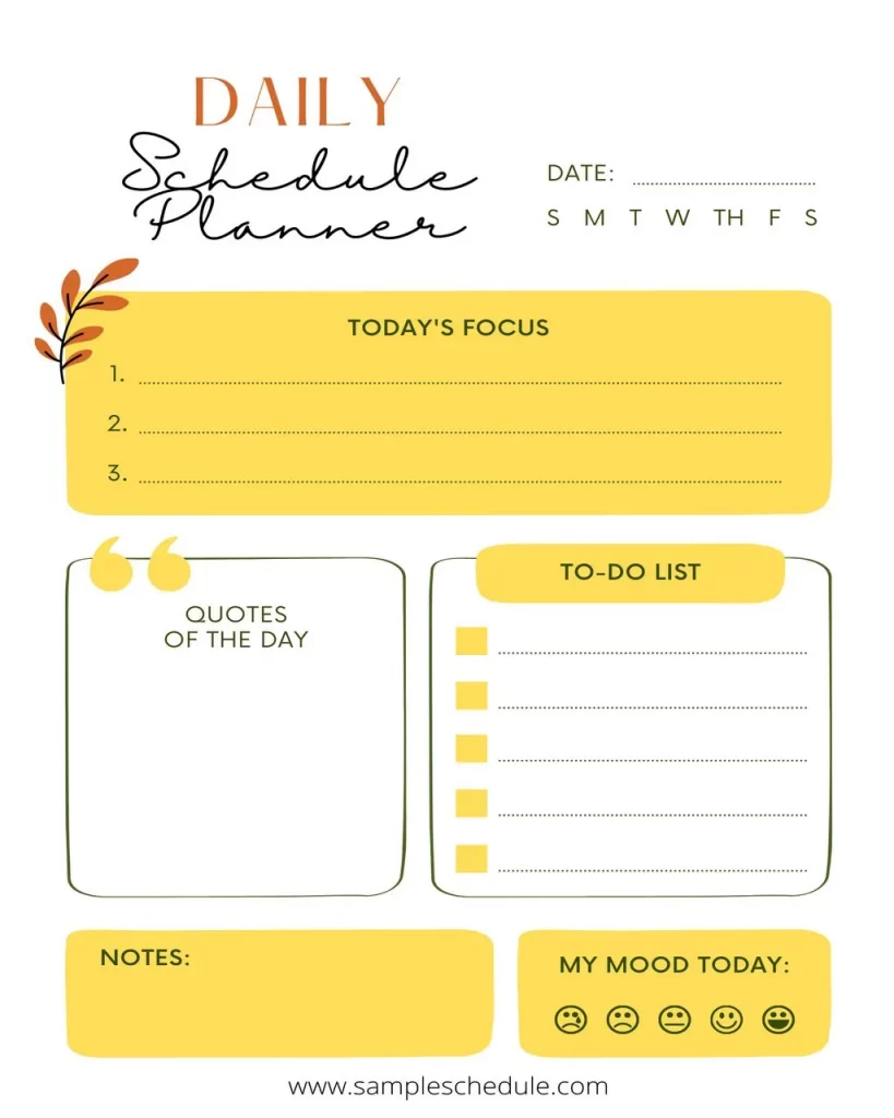 Daily Schedule Planner Template 04