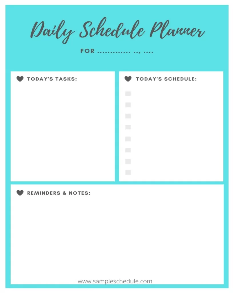 Daily Schedule Planner Template 06