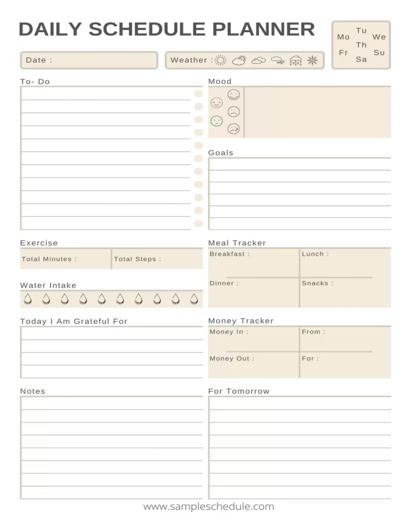 Daily Schedule Planner Template 08