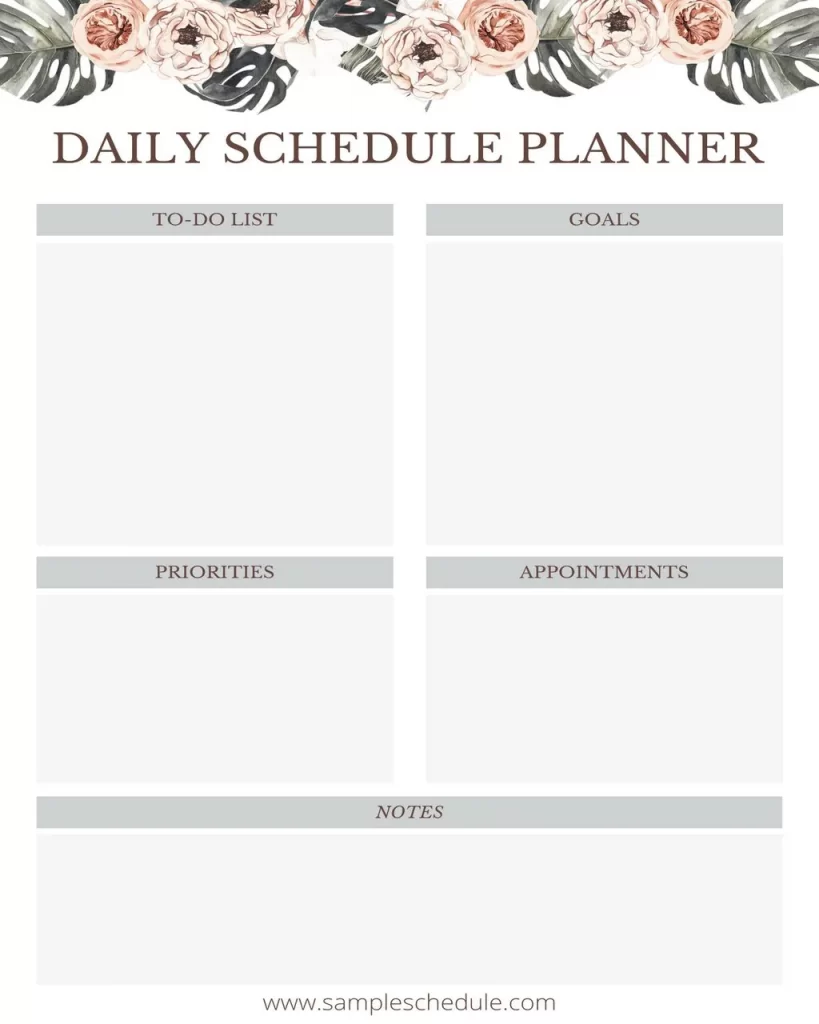 Daily Schedule Planner Template 11