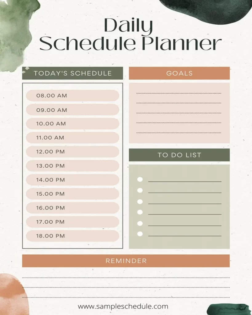 Daily Schedule Planner Template 16