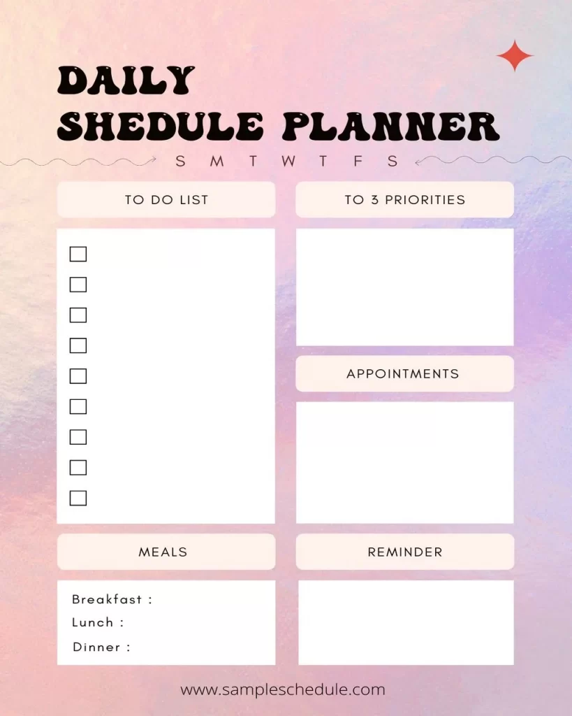 Daily Schedule Planner Template 20