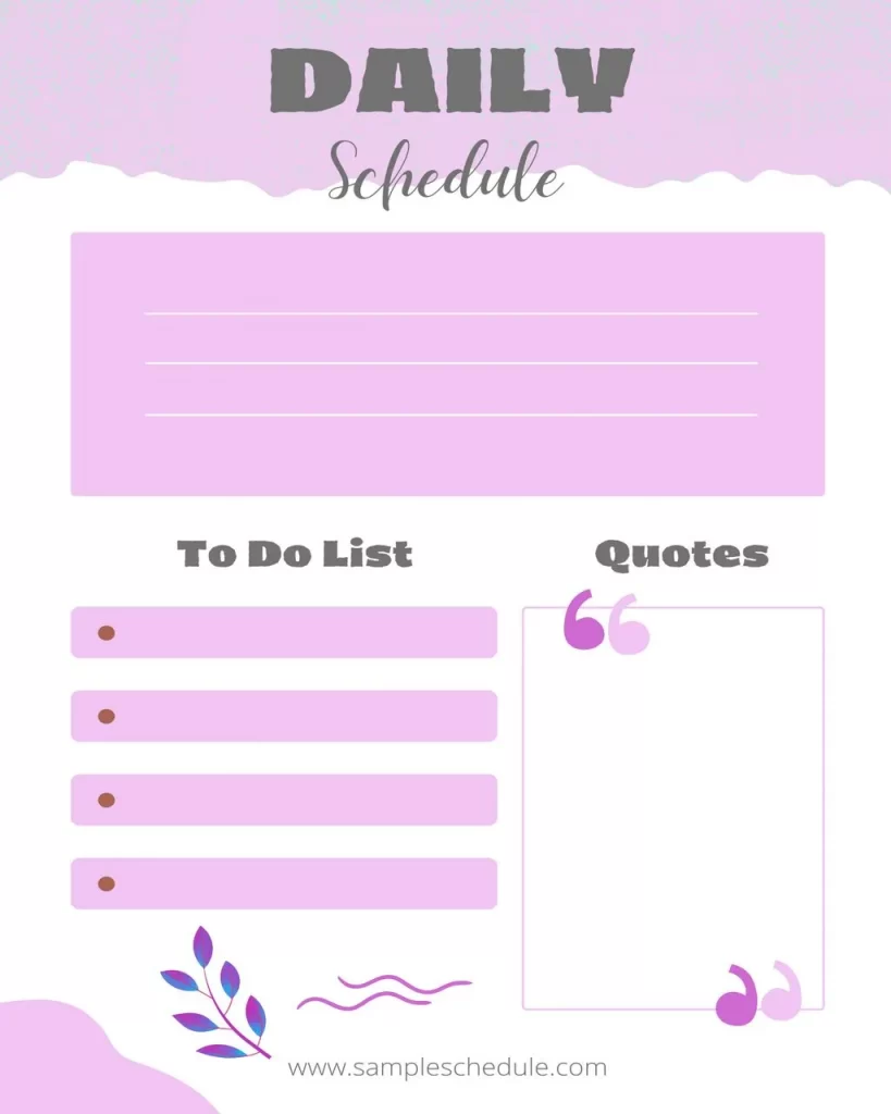 Daily Schedule Template Word 02