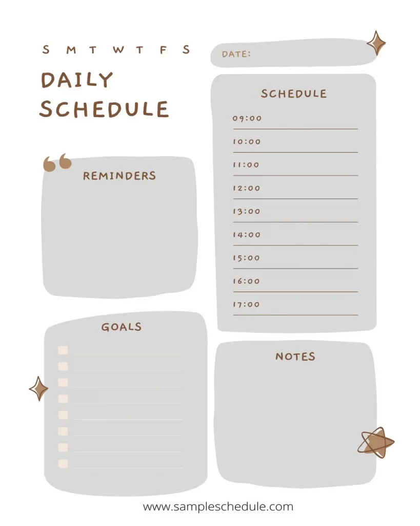 Daily Schedule Template Word 13