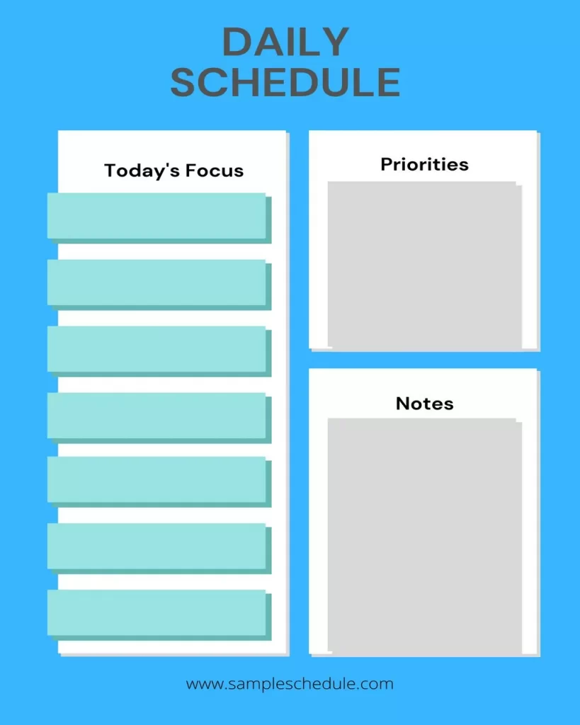 Daily Schedule Template Word 16