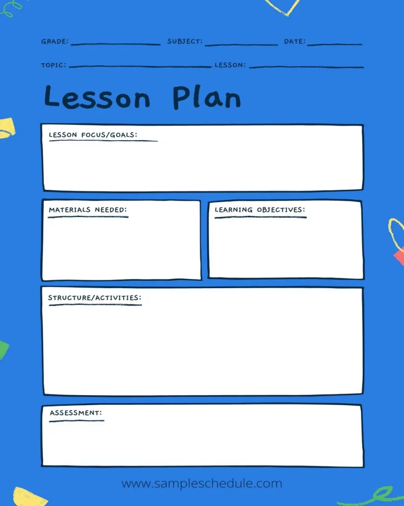 Free Lesson Plan Template 02