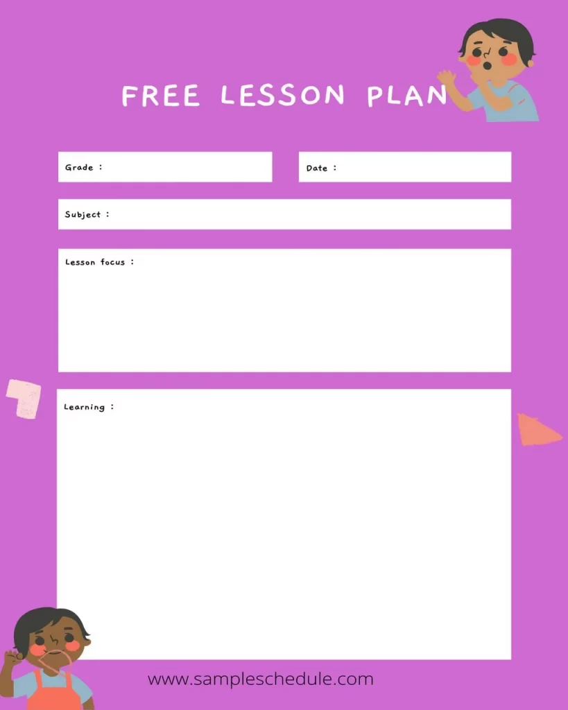 Free Lesson Plan Template 06