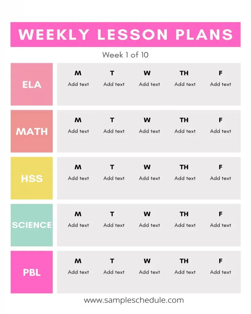 Free Lesson Plan Template 07