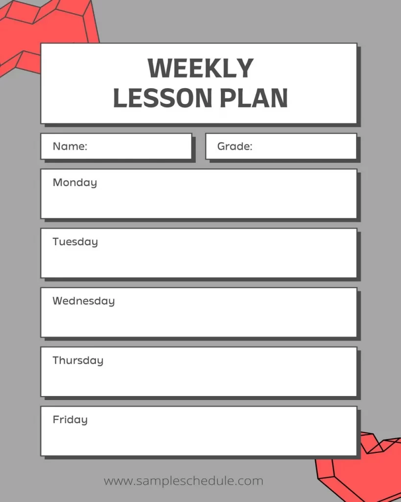 Free Lesson Plan Template 09