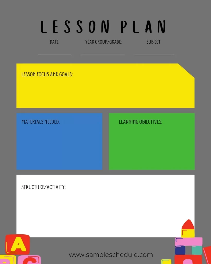Free Lesson Plan Template 18
