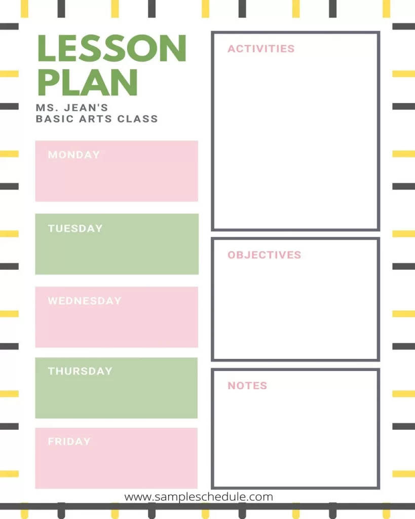 Free Lesson Plan Template 29
