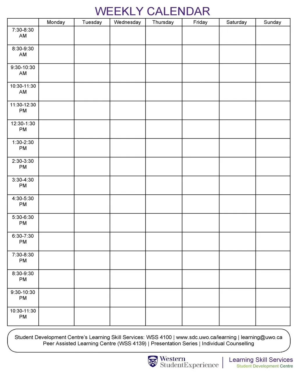 Hourly Schedule Template 08