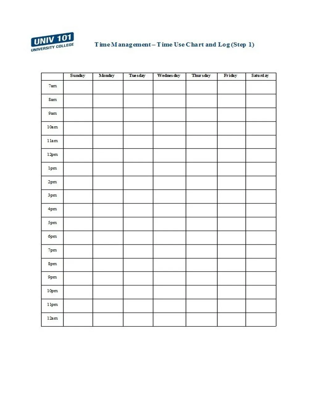 Hourly Schedule Template 11