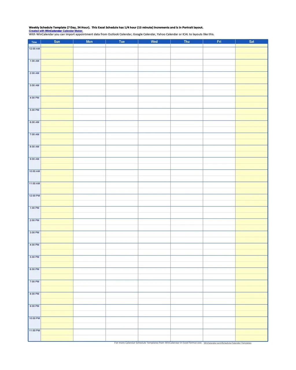 Hourly Schedule Template 19