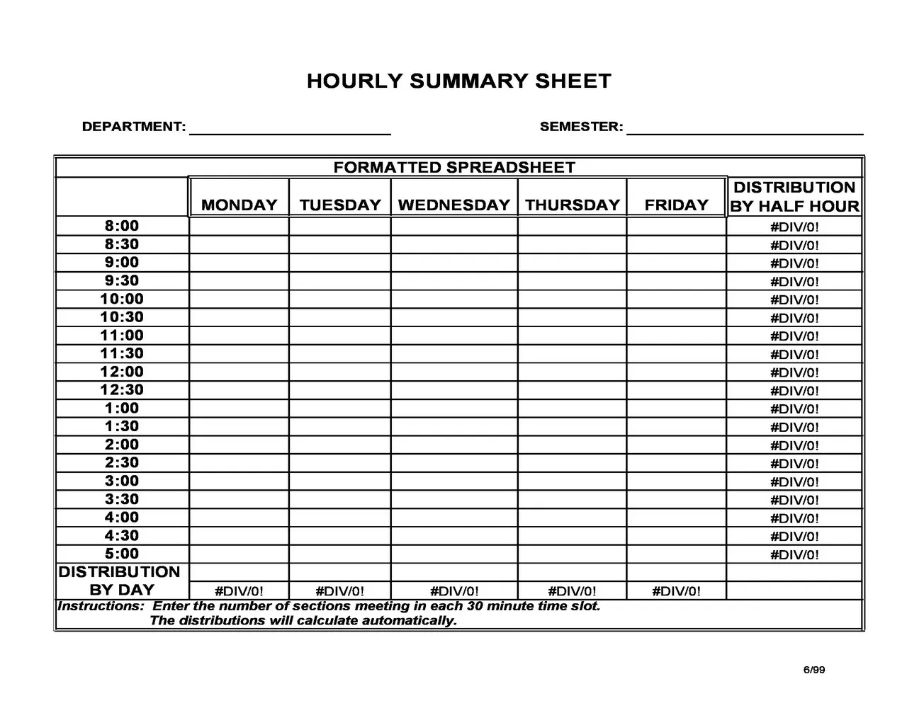 Hourly Schedule Template 21