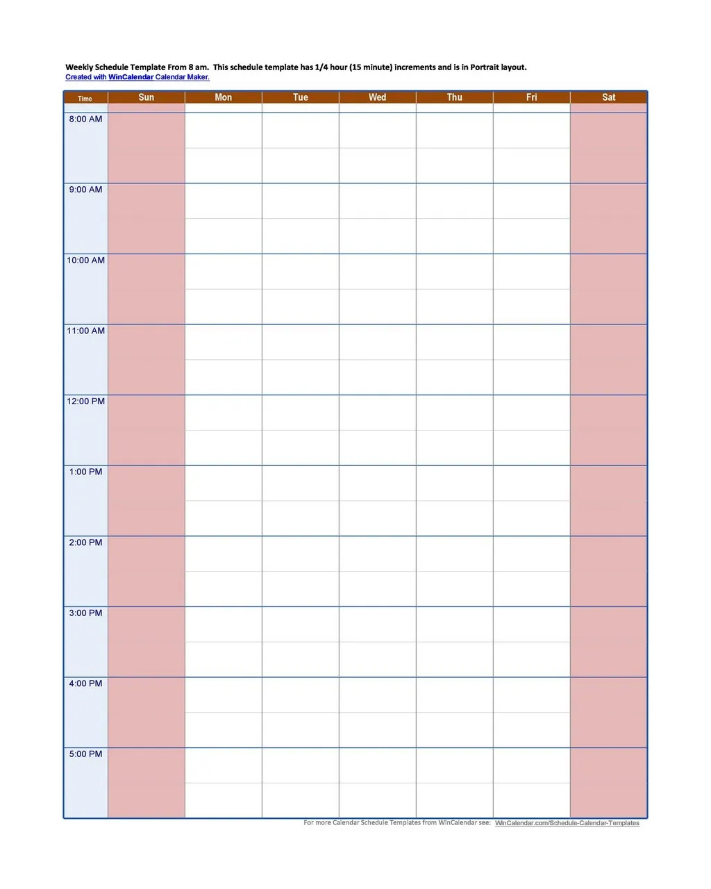 Hourly Schedule Template 33