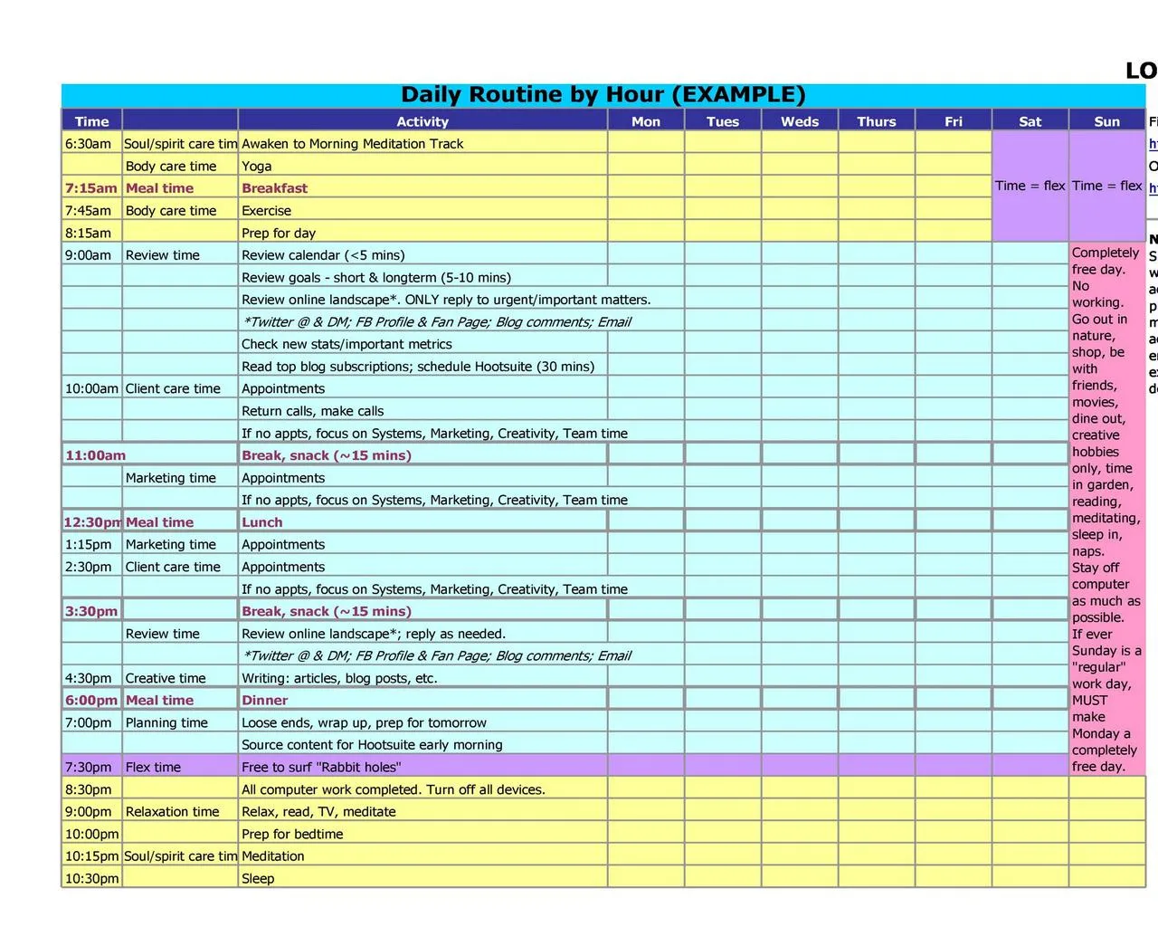 Hourly Schedule Template 35