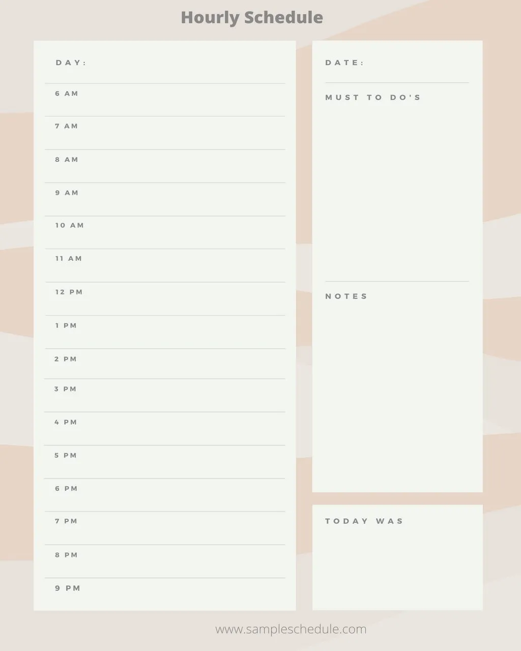 Hourly Schedule Template 44