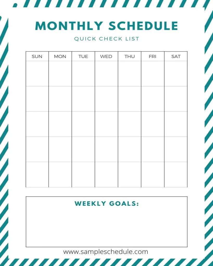 Monthly Schedule Template 10