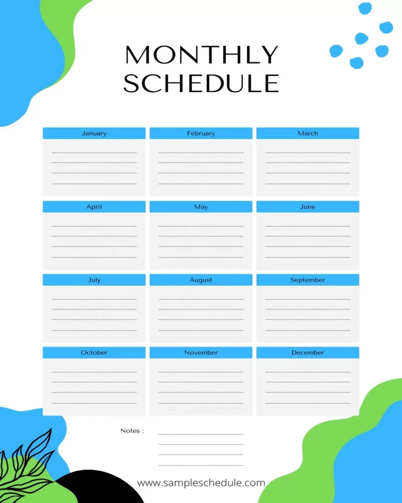 Monthly Schedule Template 13