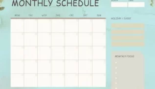 Monthly Schedule Template Featured