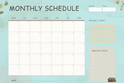 Monthly Schedule Template Featured