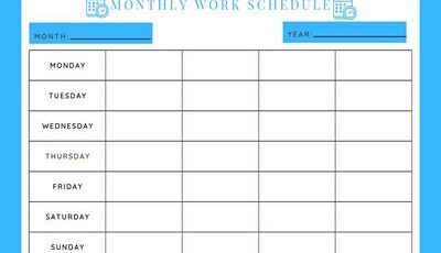 Monthly Work Schedule Featured