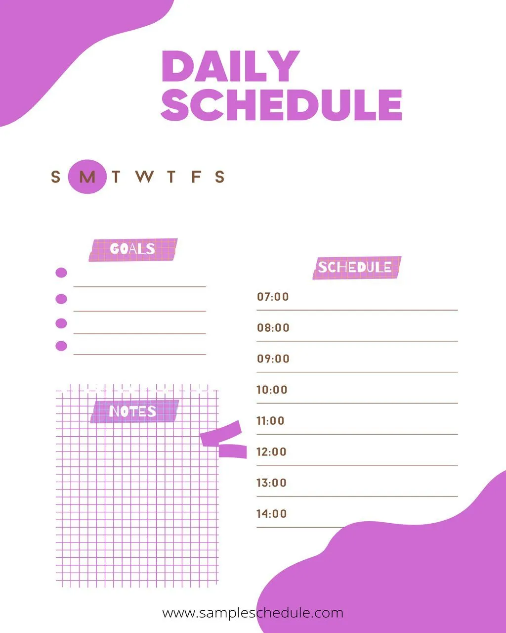 Printable Schedule Template Daily 02