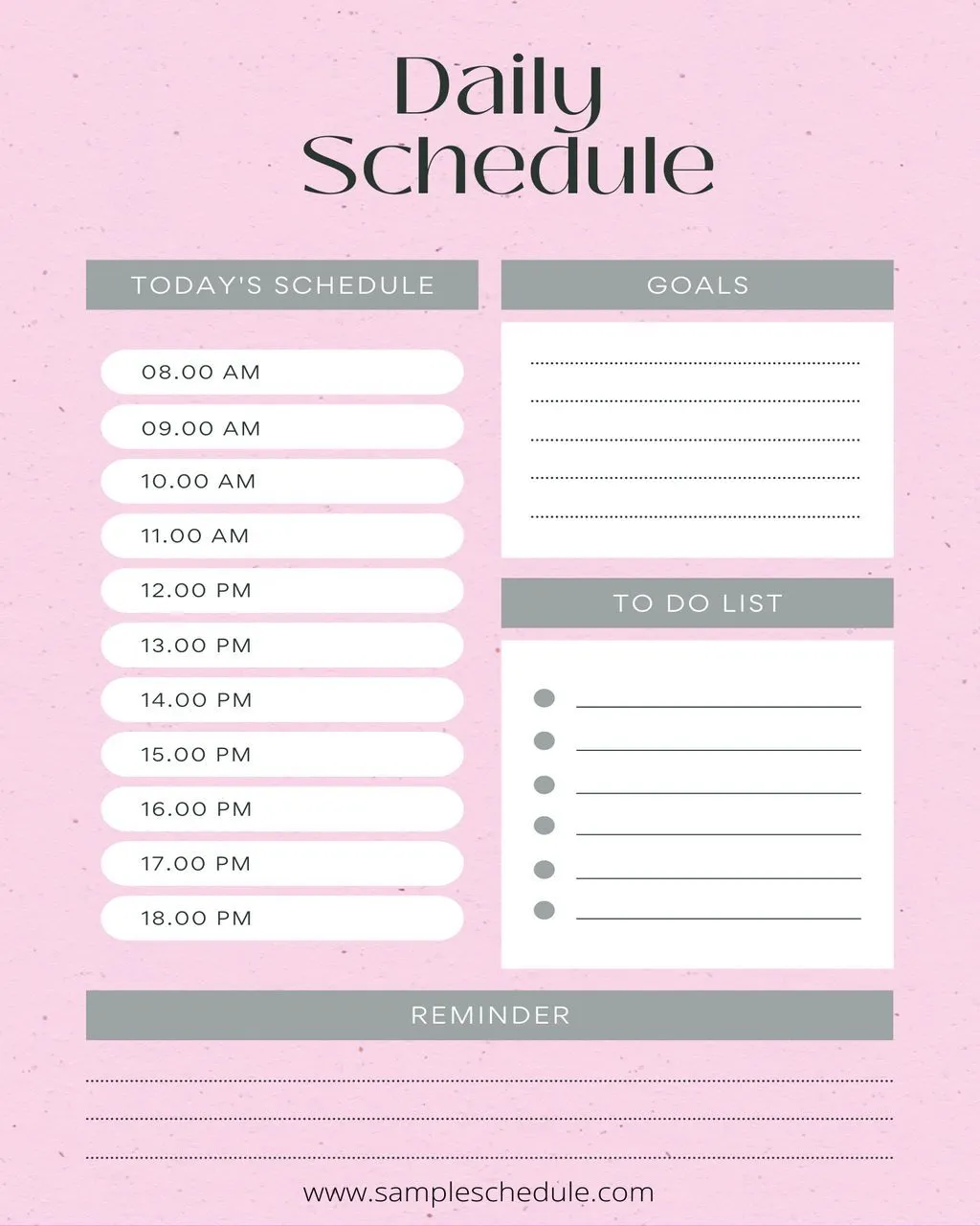 Printable Schedule Template Daily 04