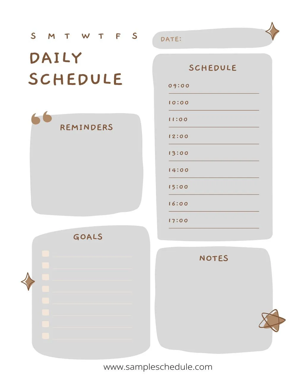 Printable Schedule Template Daily 07
